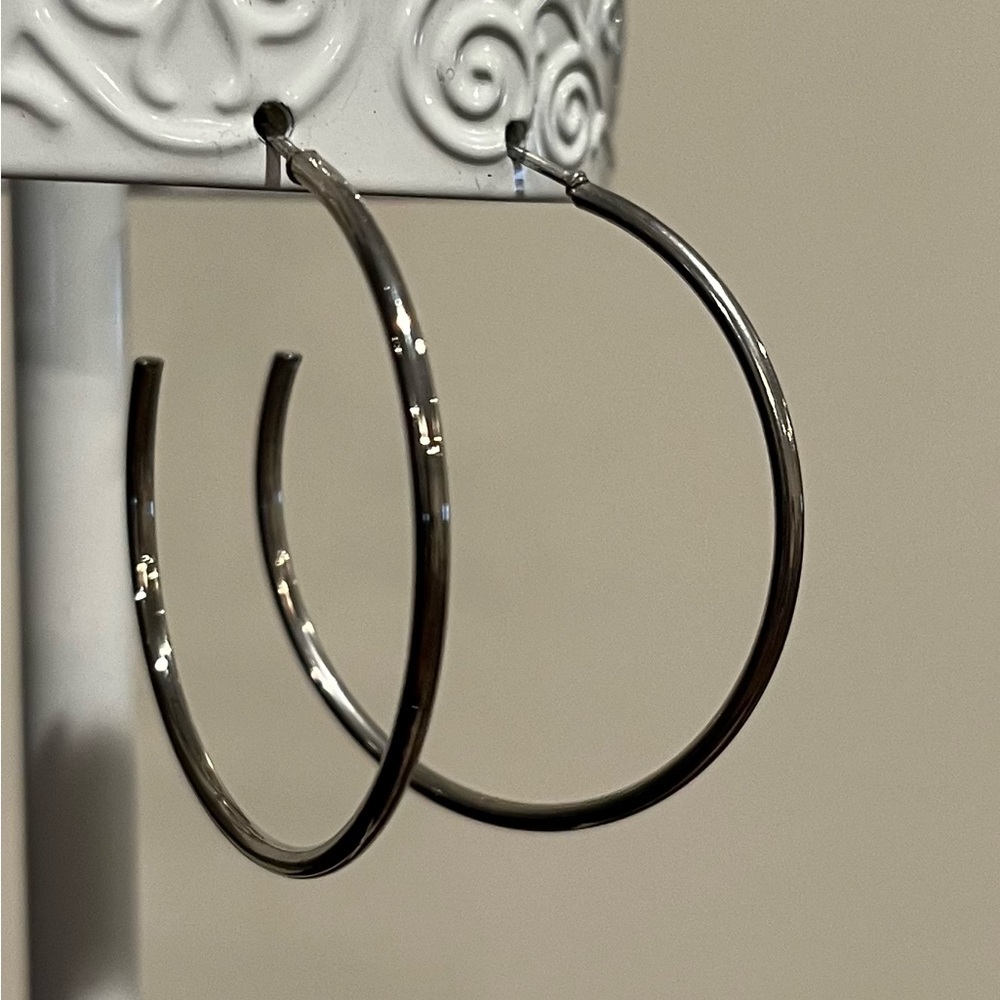 Silver hoop earrings